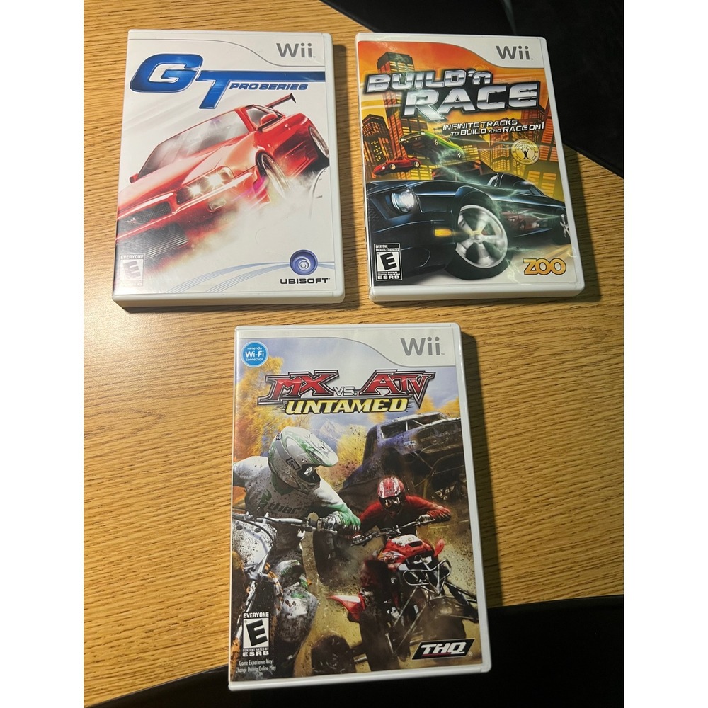 Nintendo Wii Racing Game Bundle GT Pro Series MX vs ATV Untamed Build n Race CIB